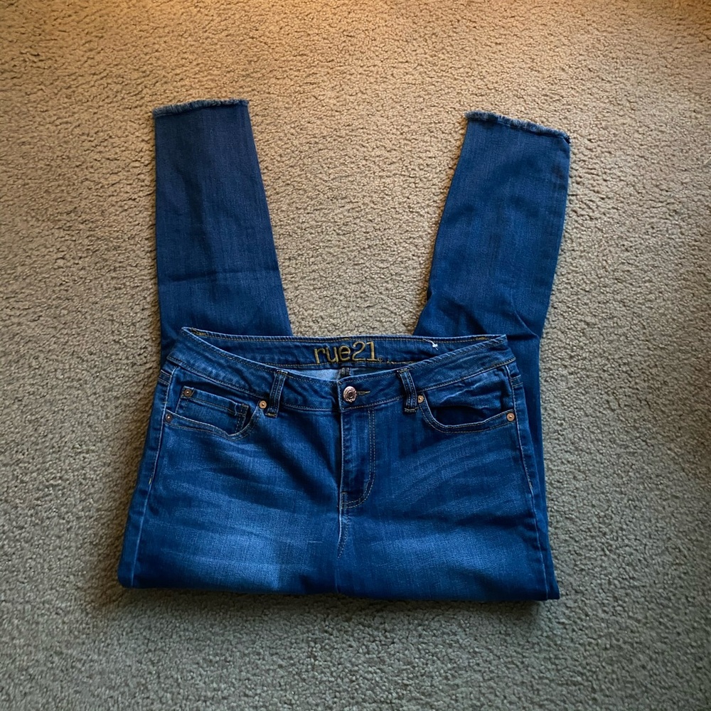 Buy 3 get 1 free fringe bottom skinny jeans